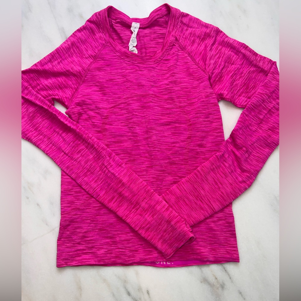 Lululemon LE Swiftly Tech long Shirt 2.0 race  Seawheeze Chroma Check Pow Pink 4